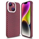 For iPhone 14 Hollow Heat Dissipation TPU Phone Case(Rose Red) - 1