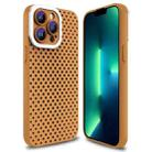 For iPhone 13 Pro Max Hollow Heat Dissipation TPU Phone Case(Brown) - 1