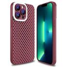 For iPhone 13 Pro Hollow Heat Dissipation TPU Phone Case(Rose Red) - 1
