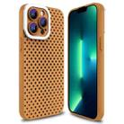 For iPhone 13 Pro Hollow Heat Dissipation TPU Phone Case(Brown) - 1