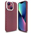 For iPhone 13 Hollow Heat Dissipation TPU Phone Case(Rose Red) - 1