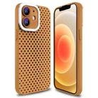 For iPhone 12 Hollow Heat Dissipation TPU Phone Case(Brown) - 1