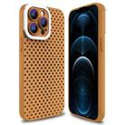 For iPhone 12 Pro Max Hollow Heat Dissipation TPU Phone Case(Brown) - 1