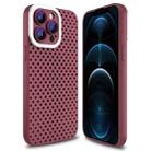 For iPhone 12 Pro Hollow Heat Dissipation TPU Phone Case(Rose Red) - 1