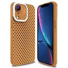 For iPhone XR Hollow Heat Dissipation TPU Phone Case(Brown) - 1