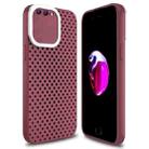 For iPhone 8 Plus / 7 Plus Hollow Heat Dissipation TPU Phone Case(Rose Red) - 1