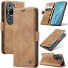 For Huawei P60 Art CaseMe 013 Multifunctional Horizontal Flip Leather Phone Case(Brown) - 1