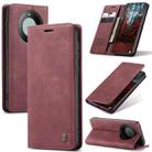 For Huawei Mate 60 CaseMe 013 Multifunctional Horizontal Flip Leather Phone Case(Wine Red) - 1