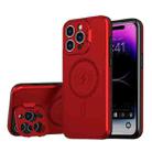 For iPhone 15 Pro MagSafe Magnetic Invisible Camera Holder Phone Case(Red) - 1