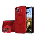 For iPhone 15 MagSafe Magnetic Invisible Camera Holder Phone Case(Red) - 1