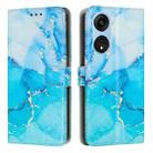 For OPPO A1 5G/A98/F23 5G Painted Marble Pattern Leather Phone Case(Blue Green) - 1