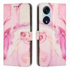 For OPPO A1 5G/A98/F23 5G Painted Marble Pattern Leather Phone Case(Rose Gold) - 1