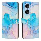 For OPPO A1 5G/A98/F23 5G Painted Marble Pattern Leather Phone Case(Pink Green) - 1