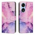 For OPPO A1 5G/A98/F23 5G Painted Marble Pattern Leather Phone Case(Purple) - 1