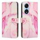 For OPPO A1 Pro/Reno8 T 5G Global Painted Marble Pattern Leather Phone Case(Rose Gold) - 1