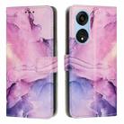 For OPPO A1 Pro/Reno8 T 5G Global Painted Marble Pattern Leather Phone Case(Purple) - 1
