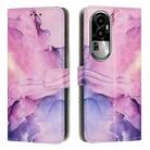 For OPPO Reno10 Painted Marble Pattern Leather Phone Case(Purple) - 1