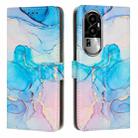 For OPPO Reno10 Pro+ Painted Marble Pattern Leather Phone Case(Pink Green) - 1