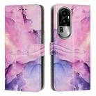 For OPPO Reno10 Pro+ Painted Marble Pattern Leather Phone Case(Purple) - 1