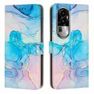 For OPPO Reno10 5G Global/Reno10 Pro 5G Global Painted Marble Pattern Leather Phone Case(Pink Green) - 1