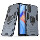 For OPPO Reno4 PC + TPU Anti-fall Protective Case with Ring Holder(Navy) - 1