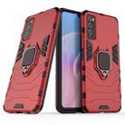 For Huawei Enjoy Z PC + TPU Anti-fall Protective Case with Ring Holder(Red) - 1