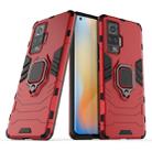 For vivo X50 Pro PC + TPU Anti-fall Protective Case with Ring Holder(Red) - 1