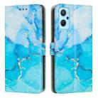 For Realme 9i 5G/V20 5G/V30t/V30 Painted Marble Pattern Leather Phone Case(Blue Green) - 1