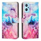 For Realme 9i 5G/V20 5G/V30t/V30 Painted Marble Pattern Leather Phone Case(Pink Purple) - 1