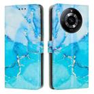 For Realme 11 Painted Marble Pattern Leather Phone Case(Blue Green) - 1