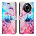 For Realme 11 Painted Marble Pattern Leather Phone Case(Pink Purple) - 1