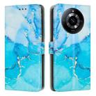For Realme 11 Pro/11 Pro+ Painted Marble Pattern Leather Phone Case(Blue Green) - 1
