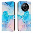 For Realme 11 Pro/11 Pro+ Painted Marble Pattern Leather Phone Case(Pink Green) - 1