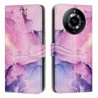 For Realme 11 Pro/11 Pro+ Painted Marble Pattern Leather Phone Case(Purple) - 1