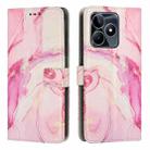 For Realme C53/Narzo N53 Painted Marble Pattern Leather Phone Case(Rose Gold) - 1