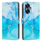 For Realme C55 Painted Marble Pattern Leather Phone Case(Blue Green) - 1