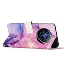 For Realme 12 Pro / 12 Pro+ Painted Marble Pattern Leather Phone Case(Purple) - 3