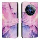 For Realme 12 4G / 12+ 5G Global Painted Marble Pattern Leather Phone Case(Purple) - 1