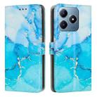 For Realme C63 / C61 / Note 60 Painted Marble Pattern Leather Phone Case(Blue Green) - 1