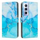 For Realme C65 4G Global Painted Marble Pattern Leather Phone Case(Blue Green) - 1