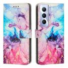 For Realme C65 4G Global Painted Marble Pattern Leather Phone Case(Pink Purple) - 1