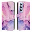 For Realme C65 4G Global Painted Marble Pattern Leather Phone Case(Purple) - 1