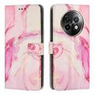 For Realme 13+ 5G Global Painted Marble Pattern Leather Phone Case(Rose Gold) - 1