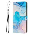 For Realme 13+ 5G Global Painted Marble Pattern Leather Phone Case(Pink Green) - 2