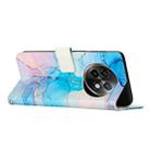 For Realme 13+ 5G Global Painted Marble Pattern Leather Phone Case(Pink Green) - 3