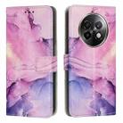 For Realme 13+ 5G Global Painted Marble Pattern Leather Phone Case(Purple) - 1