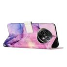 For Realme 13+ 5G Global Painted Marble Pattern Leather Phone Case(Purple) - 3