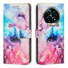 For Realme 13 Pro 5G Global / 13 Pro+ 5G Painted Marble Pattern Leather Phone Case(Pink Purple) - 1