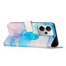 For Realme 14 / P3 5G / 14T 5G Painted Marble Pattern Leather Phone Case(Pink Green) - 3