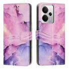 For Realme 14 / P3 5G / 14T 5G Painted Marble Pattern Leather Phone Case(Purple) - 1
